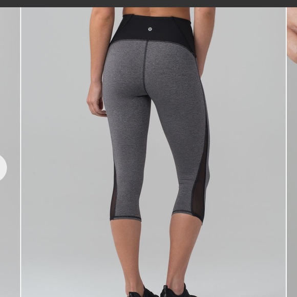 Lululemon Train Times Crop 17" Heathered Black 4 - Picture 2 of 12